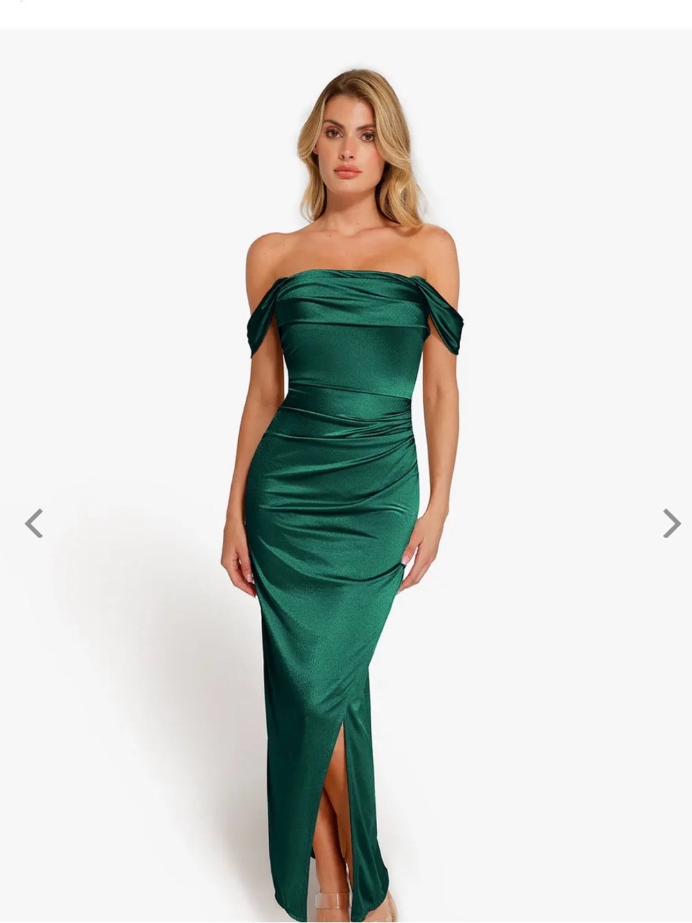Popilush Emerald Green Shimmer Maxi Dress – Size Medium - Picture 1 of 7